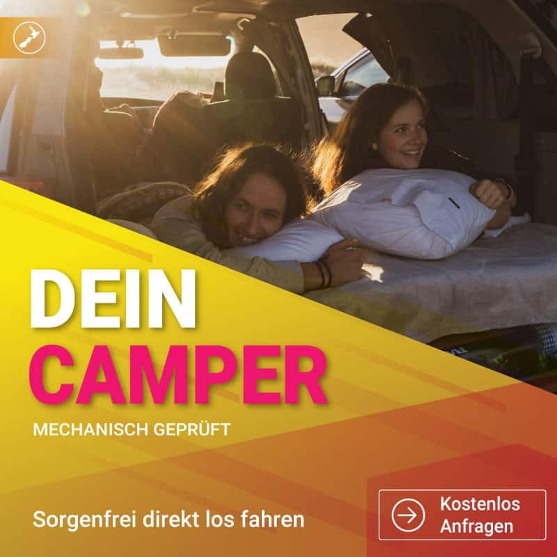 Camper mit Rückkaufgarantie an der neuseeländischen Küste